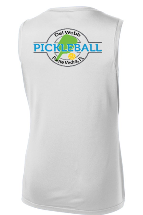 DEL WEBB WOMENS LST352  SLEEVELESS COMPETITOR TEE LOGO ON BACK ONLY
