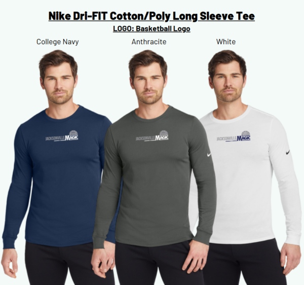Nike Dri-FIT Cotton/Poly Long Sleeve Tee Jacksonville Magic - Image 2