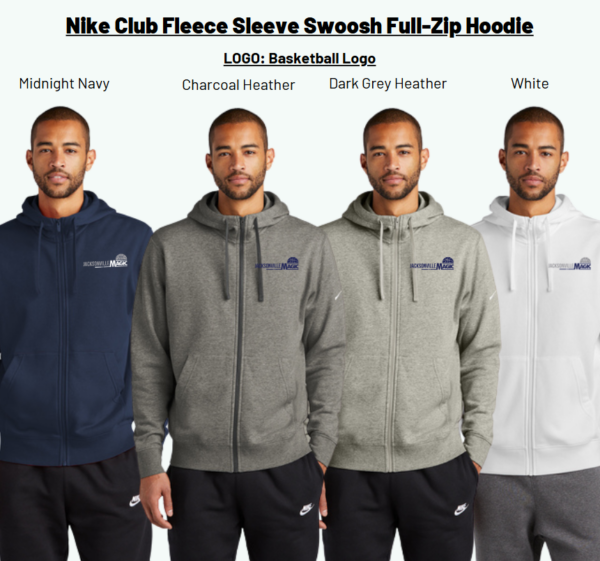 Nike Club Fleece Sleeve Swoosh Full-Zip Hoodie Jacksonville Magic - Image 2