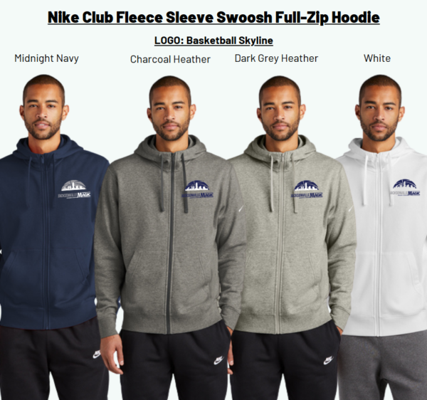 Nike Club Fleece Sleeve Swoosh Full-Zip Hoodie Jacksonville Magic