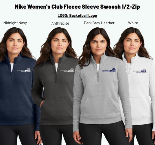 Nike Women's Club Fleece Sleeve Swoosh 1/2-Zip Jacksonville Magic - Image 2