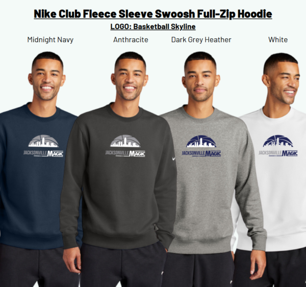 Nike Club Fleece Sleeve Swoosh Crew Jacksonville Magic