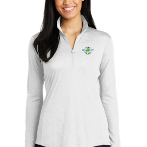 DEL WEBB WOMENS LST357 LONG SLEEVE 1/4 ZIP PULLOVER EMBROIDERED LEFT CHEST
