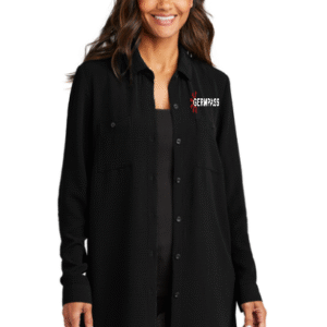 LW715  Port Authority® Women's Textured Crepe Long Tunic GermPass